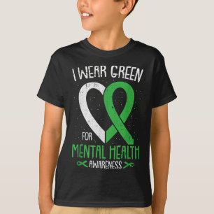 T-shirt Je porte du vert pour le ruban de sensibilisation