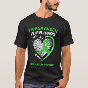 T-shirt Je porte du vert pour ma arrière-grand-mère paraly