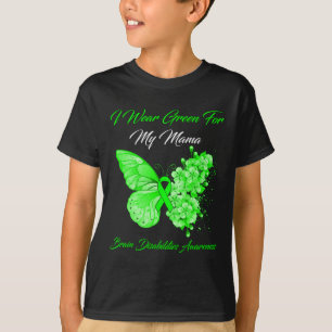 T-shirt Je Porte Du Vert Pour Ma Mama Cerveau Handicapés