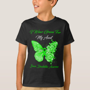 T-shirt Je Porte Du Vert Pour Ma Tante Handicap Cerveau