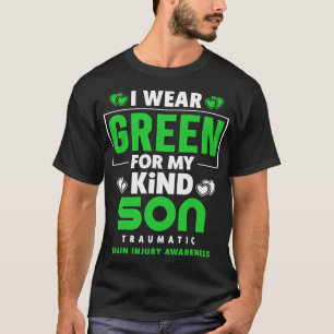 T-shirt Je Porte Du Vert Pour Mon Fils Blessure Traumatiqu