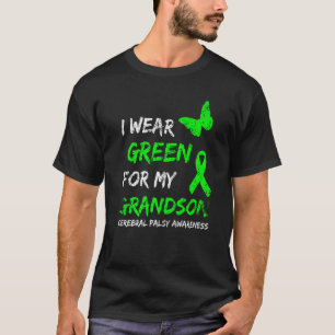 T-shirt Je Porte Du Vert Pour Mon Grand-Fils Cérébral Pals