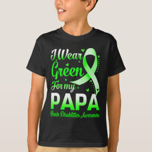 T-shirt Je Porte Du Vert Pour Mon Papa Cerveau Handicapés