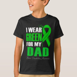 T-shirt Je Porte Du Vert Pour Mon Père Handicap Cerveau
