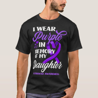 T-shirt Je Porte Du Violet En Mémoire De Ma Fille Supérieu
