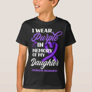 T-shirt Je Porte Du Violet En Mémoire De Ma Fille Surdose