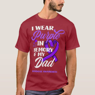 T-shirt Je Porte Du Violet En Mémoire De Mon Papa, Surdose
