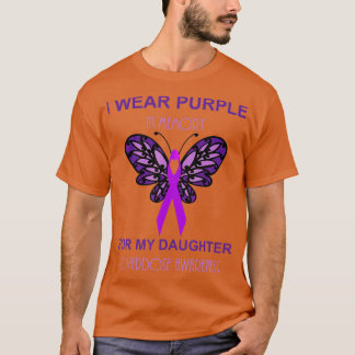 T-shirt Je Porte Du Violet En Mémoire Pour Ma Fille Surdos