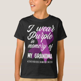T-shirt Je Porte Du Violet En Mémoire Pour Ma Surdose De G