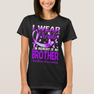 T-shirt Je Porte Du Violet En Mémoire Pour Mon Frère Surdo