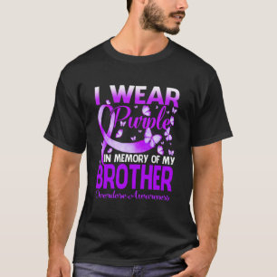 T-shirt Je Porte Du Violet En Mémoire Pour Mon Frère Surdo