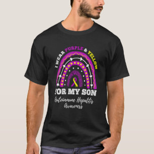 T-shirt Je porte du violet et du jaune pour mon fils hépat