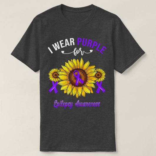 T-shirt Je Porte Du Violet Pour La Sensibilisation À L'Épi (Design devant)