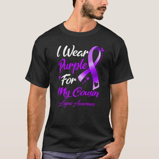 T-shirt Je Porte Du Violet Pour Ma Conscience Du Lupus Cou (Devant)
