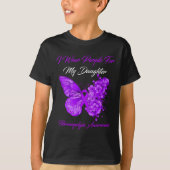T-shirt Je Porte Du Violet Pour Ma Fille Fibromyalgie Guer (Devant)