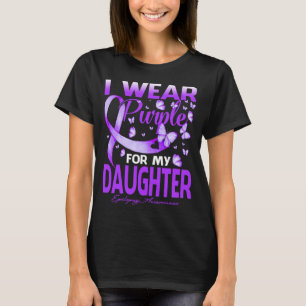 T-shirt Je Porte Du Violet Pour Ma Fille Sensibilisation À