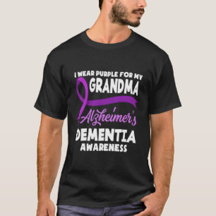 T-shirt Je Porte Du Violet Pour Ma Grand-Mère Alzheimer De