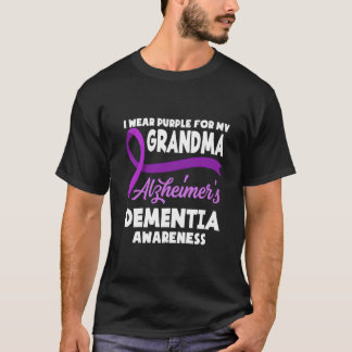 T-shirt Je Porte Du Violet Pour Ma Grand-Mère Alzheimer De