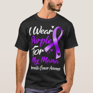 T-shirt Je Porte Du Violet Pour Ma Mama Pancreatic Cancer 