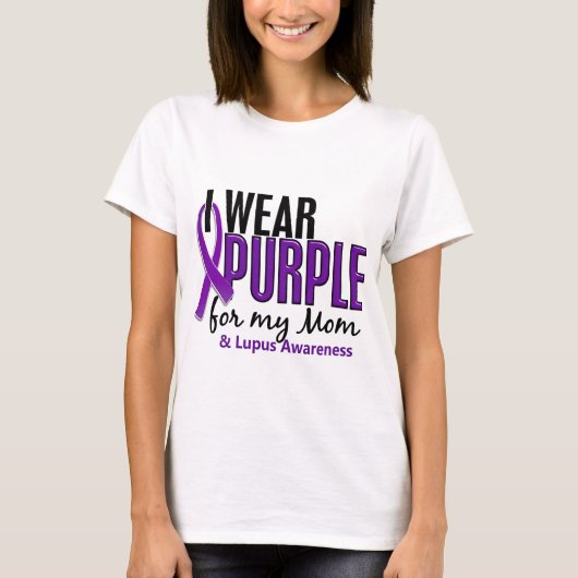 T-shirt Je Porte Du Violet Pour Ma Mère 10 Lupus (Devant)