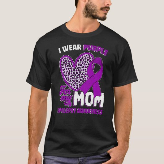 T-shirt Je Porte Du Violet Pour Ma Mère Epilepsie Sensibil (Devant)