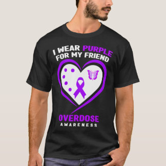 T-shirt Je porte du violet pour mon ami sensibilisation au