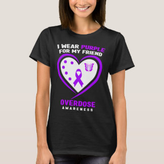 T-shirt Je porte du violet pour mon ami sensibilisation au