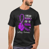 T-shirt Je Porte Du Violet Pour Mon Mari Epilepsie Sensibi (Devant)