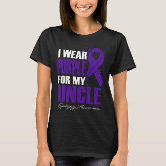 T-shirt Je Porte Du Violet Pour Mon Oncle, Tête De Sensibi