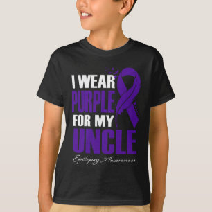 T-shirt Je Porte Du Violet Pour Mon Oncle, Tête De Sensibi