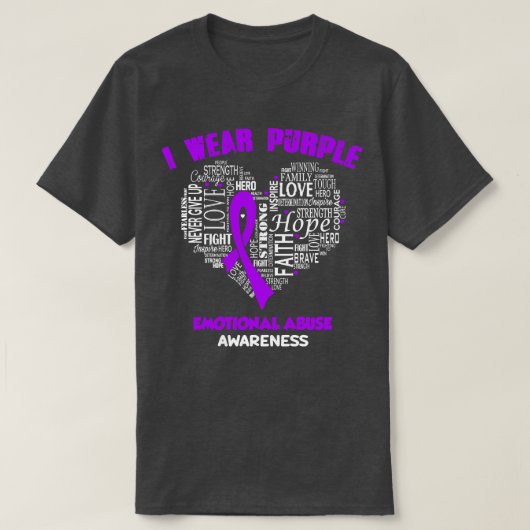 T-shirt Je Porte Du Violet Pour Sensibilisation À L'Abus É (Design devant)