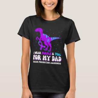 T-shirt Je porte du violet sarcelle pour la prévention de