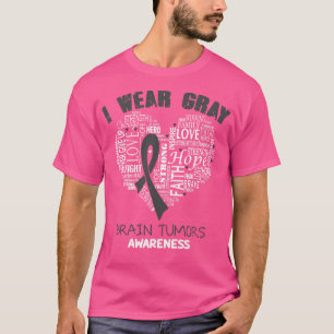 T-shirt Je Porte Gray Pour Cerveau Tumeurs Sensibilisation