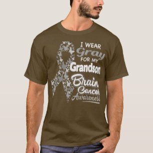 T-shirt Je porte Grey pour mes lauréats de cancer du cerve