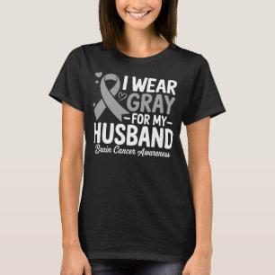 T-shirt Je Porte Gris Pour La Sensibilisation Au Cancer Du