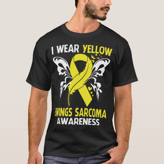 T-shirt Je Porte Jaune pour EWINGS SARCOMA Sensibilisation (Devant)