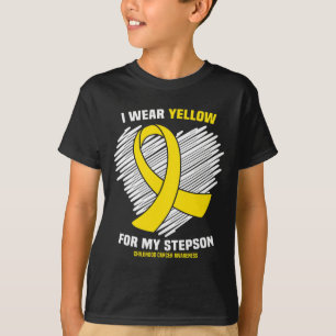 T-shirt Je Porte Jaune Pour La Sensibilisation Au Cancer I