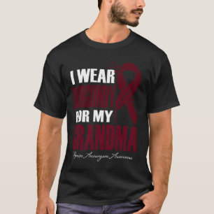 T-shirt Je Porte La Bourgogne Pour Mon Grand-Mère Aneurysm