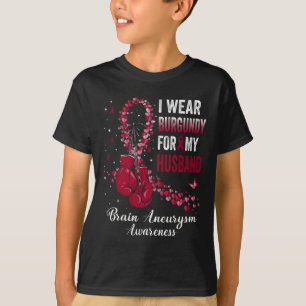 T-shirt Je Porte La Bourgogne Pour Mon Mari Aneurysme Cerv