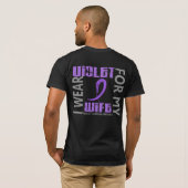 T-shirt Je porte la lymphogranulomatose maligne violette (Dos entier)