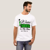 T-shirt Je porte la maman verte de ruban (rétro) - (Devant entier)