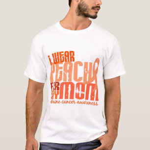 T-shirt Je porte la pêche pour mon Cancer utérin de la