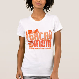 T-shirt Je porte la pêche pour mon Cancer utérin de la