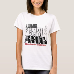 T-shirt Je porte la perle pour mon cancer de poumon de la