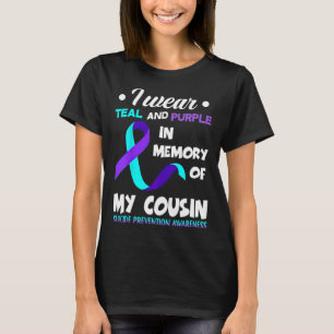 T-shirt Je Porte La Prévention Turquoise Et Violette Du Su