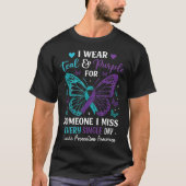 T-shirt Je Porte le & Turquoise; Purple Suicide Prevent (Devant)