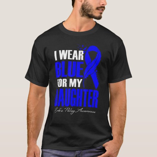 T-shirt Je porte le bleu pour la conscience paralysante de (Devant)