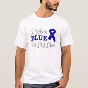T-shirt Je porte le bleu pour ma maman (le ruban bleu de