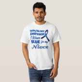 T-shirt Je porte le BLEU pour ma nièce (Devant entier)