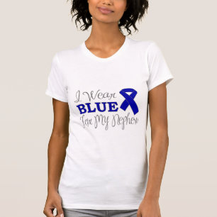 T-shirt Je porte le bleu pour mon neveu (le ruban bleu de